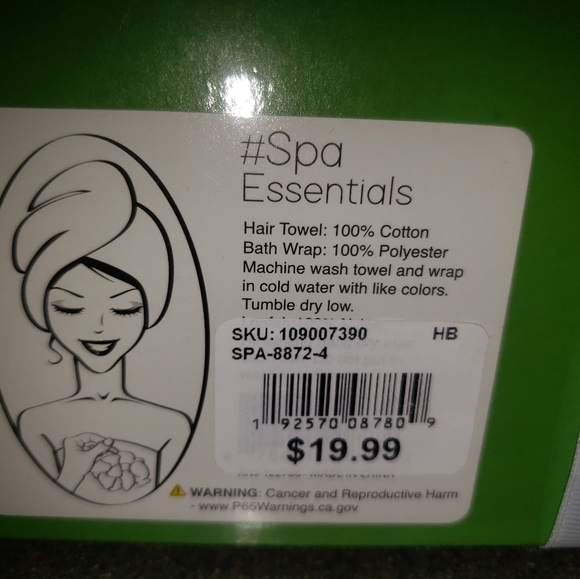 Spa Essential, Plush Towel Wrap/hair towel twist/ loofah - Picture 3 of 4